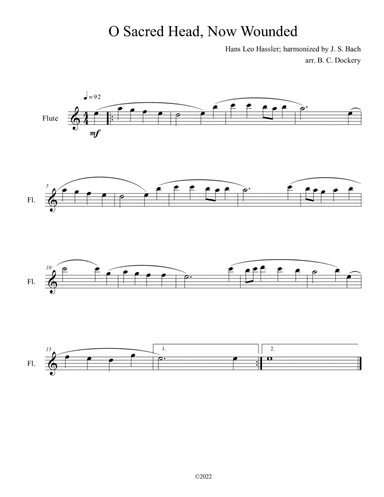 O Sacred Head, Now Wounded (Flute Solo) (arr. B. C. Dockery)