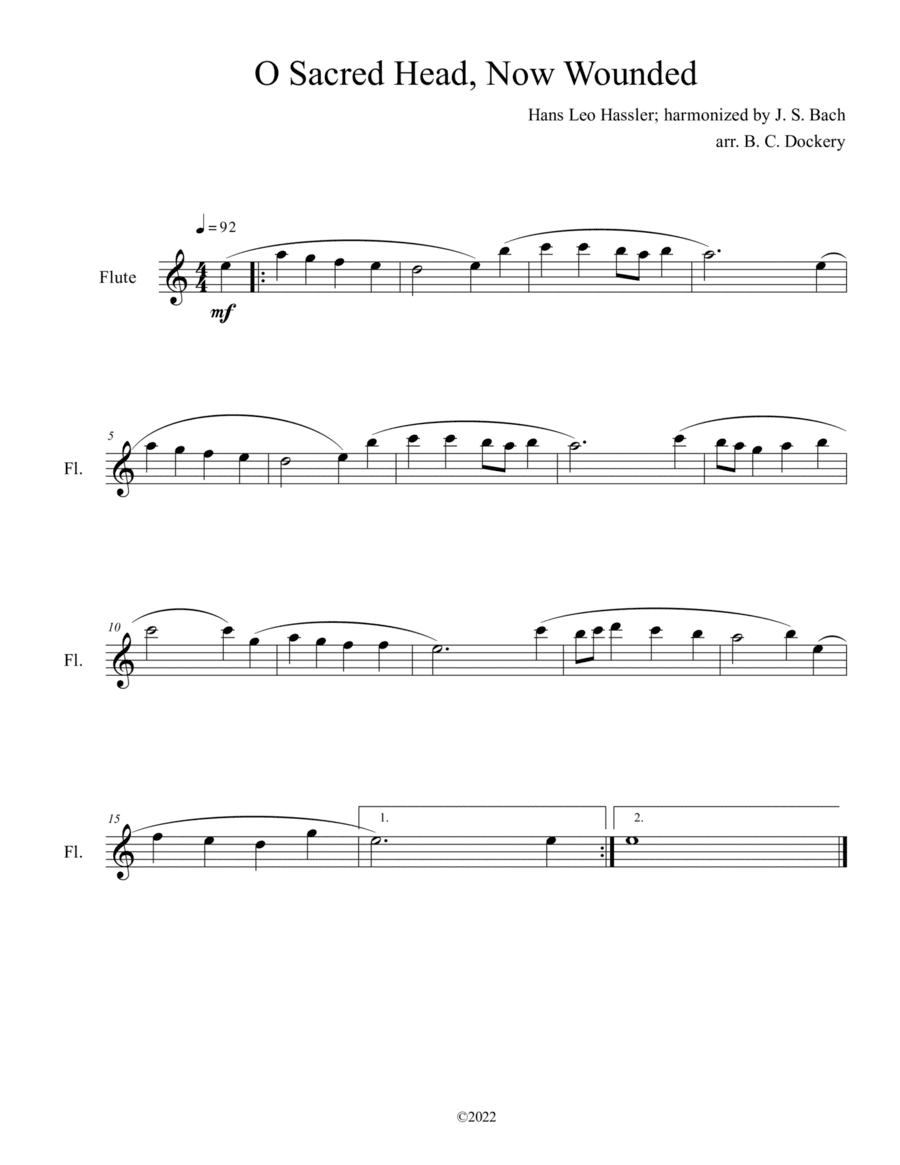 O Sacred Head, Now Wounded (Flute Solo) (arr. B. C. Dockery)