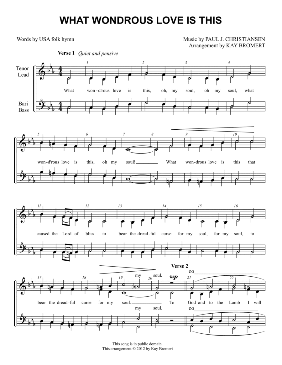 What Wondrous Love Is This (Chorus) (arr. Kay Bromert)