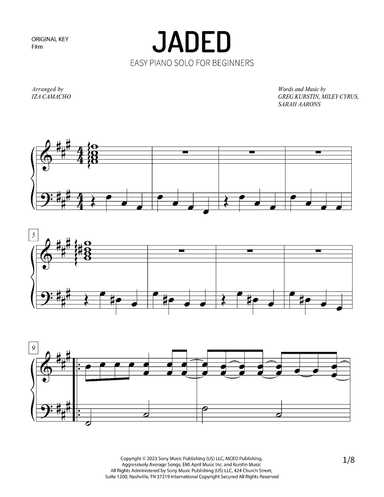 Jaded (arr. Iza Camacho F.)