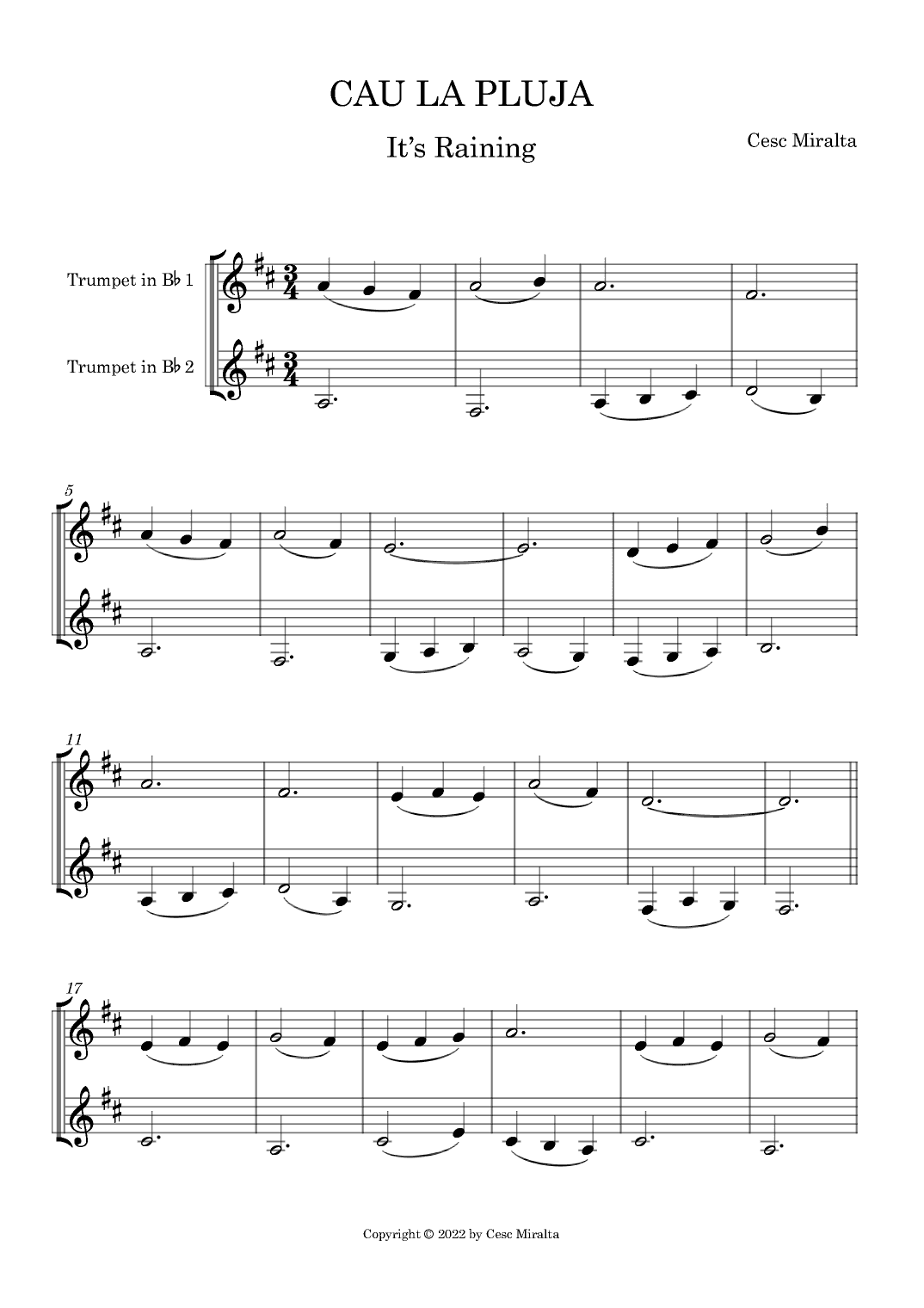 CAU LA PLUJA Tp Duet D