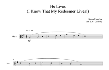He Lives (Viola Solo) (arr. B. C. Dockery)