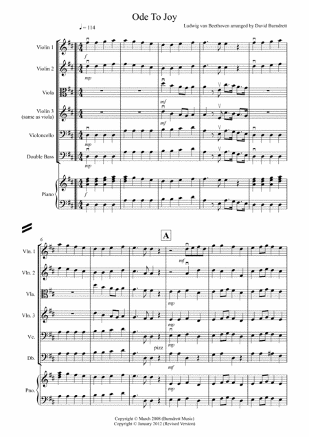 Ode To Joy for String Orchestra (arr. D.Burndrett)