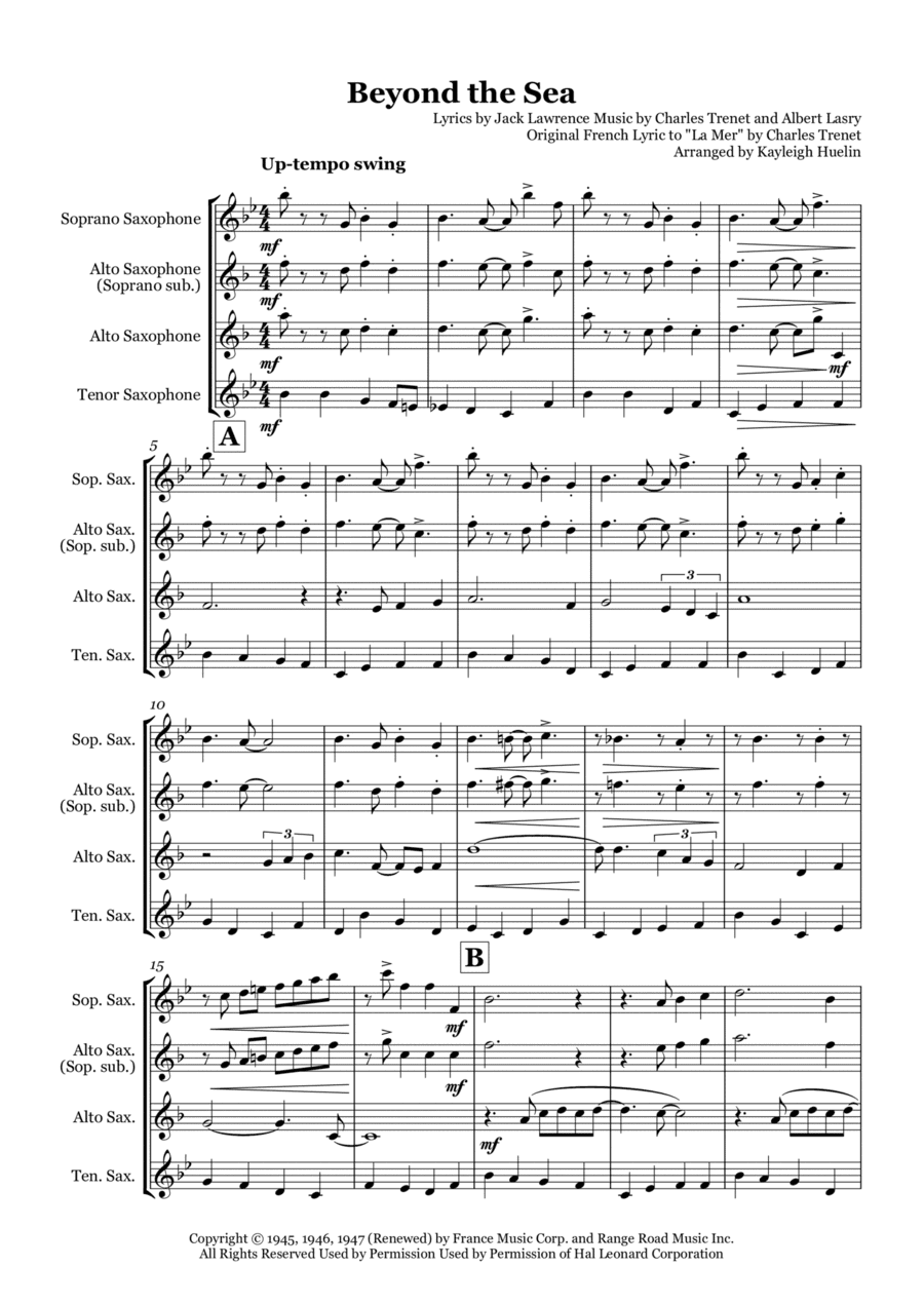 Beyond The Sea (arr. Kayleigh Huelin)