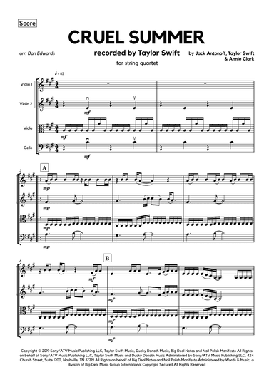 Cruel Summer (arr. Dan Edwards)