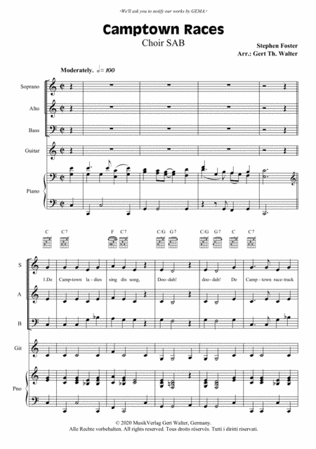 Camptown Races (arr. Gert Th. Walter)