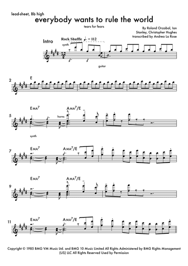 Everybody Wants To Rule The World (arr. Andrea La Rose)