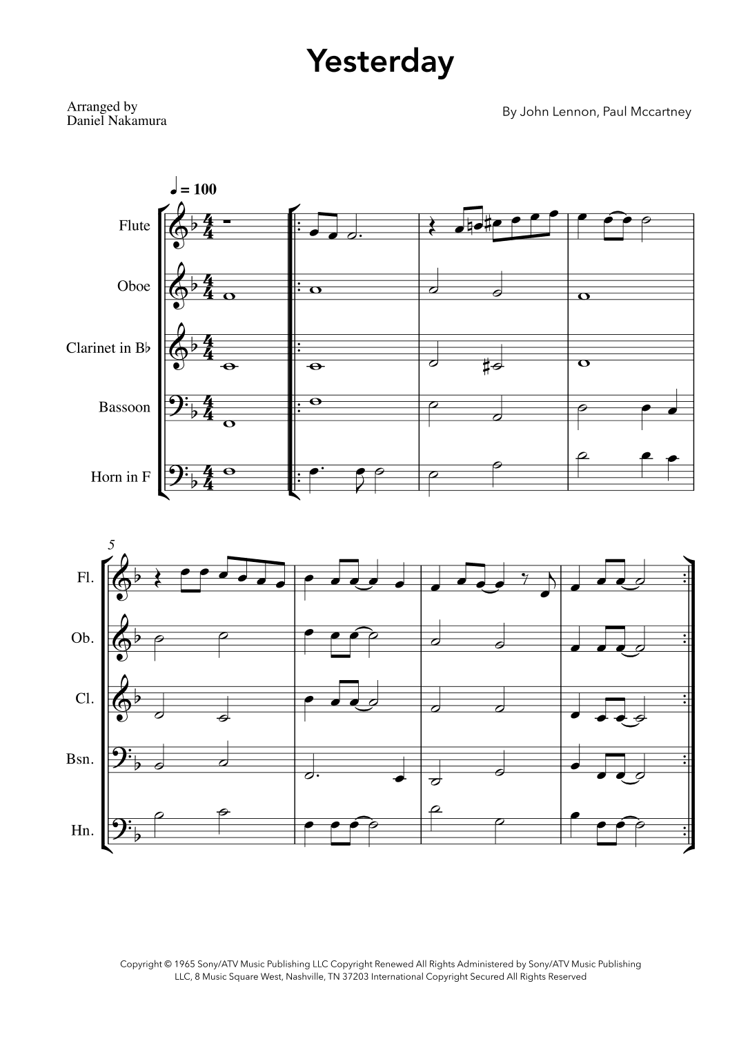 Yesterday (arr. Daniel Nakamura)