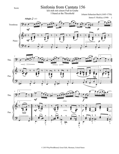 Sinfonia from Cantata 156, I Stand at the Threshold (arr. James F. Rickley)