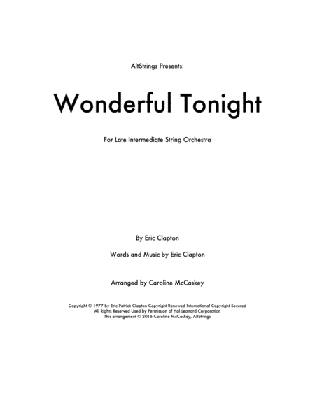 Wonderful Tonight (arr. Caroline McCaskey)