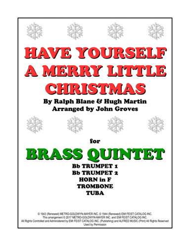 Have Yourself A Merry Little Christmas (arr. John Groves)