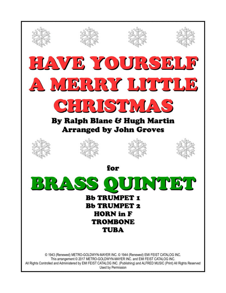 Have Yourself A Merry Little Christmas (arr. John Groves)