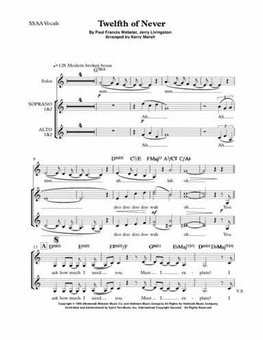 The Twelfth Of Never (arr. Kerry Marsh)