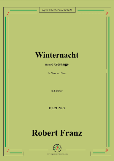 Franz-Winternacht,in b minor,Op.21 No.5,for Voice and Piano (arr. OSM Press)