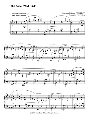 The Lone Wild Bird (arr. P. F. Tillen)