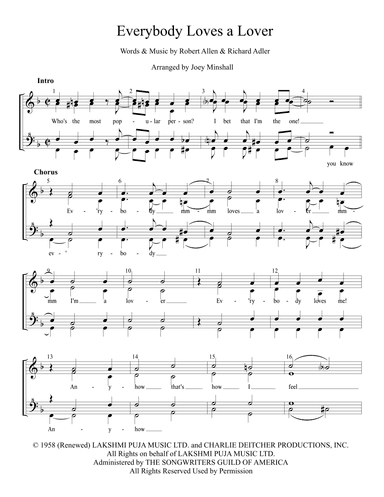 Everybody Loves A Lover (arr. Joey Minshall)