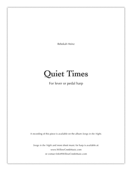 Quiet Times - for solo harp