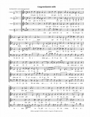 Congratulamini mihi (Croce) (arr. Aristotle A. Esguerra)