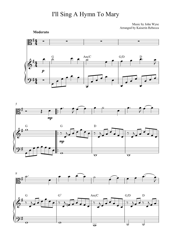 I'll Sing A Hymn To Mary (arr. Kaiserin Rebecca)