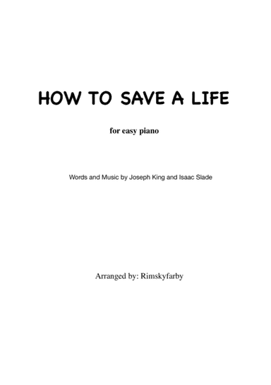 How To Save A Life (arr. Rimskyfarby)