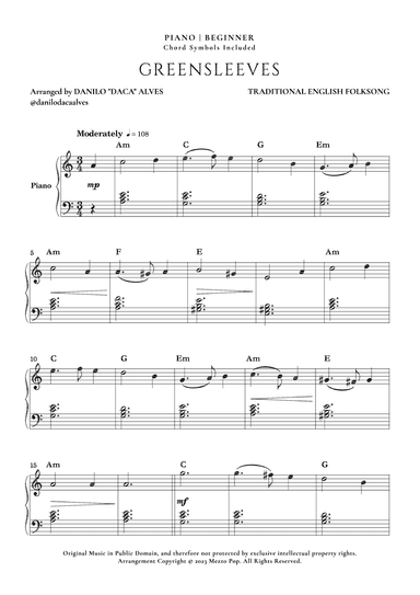 Greensleeves (arr. Danilo "Daca" Alves)