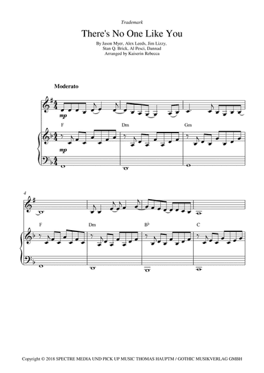 There's No One Like You (arr. Kaiserin Rebecca)