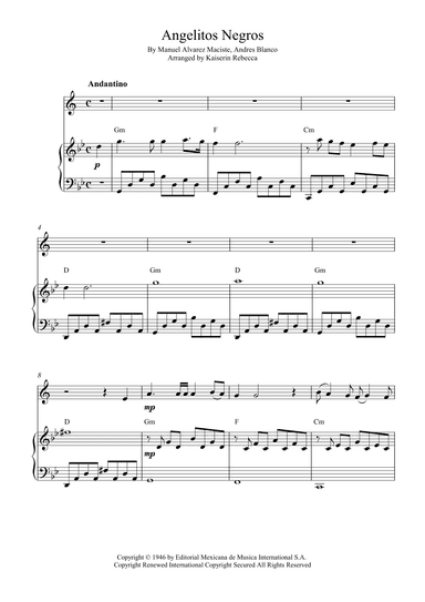 Angelitos Negros (arr. Kaiserin Rebecca)