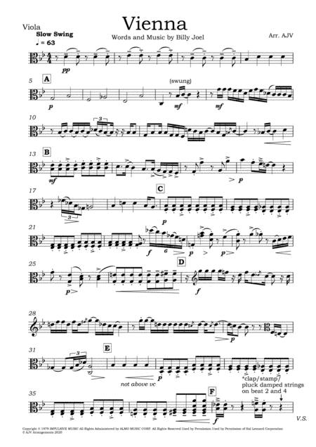 Vienna (arr. Alistair Vennart AJV Arrangements)