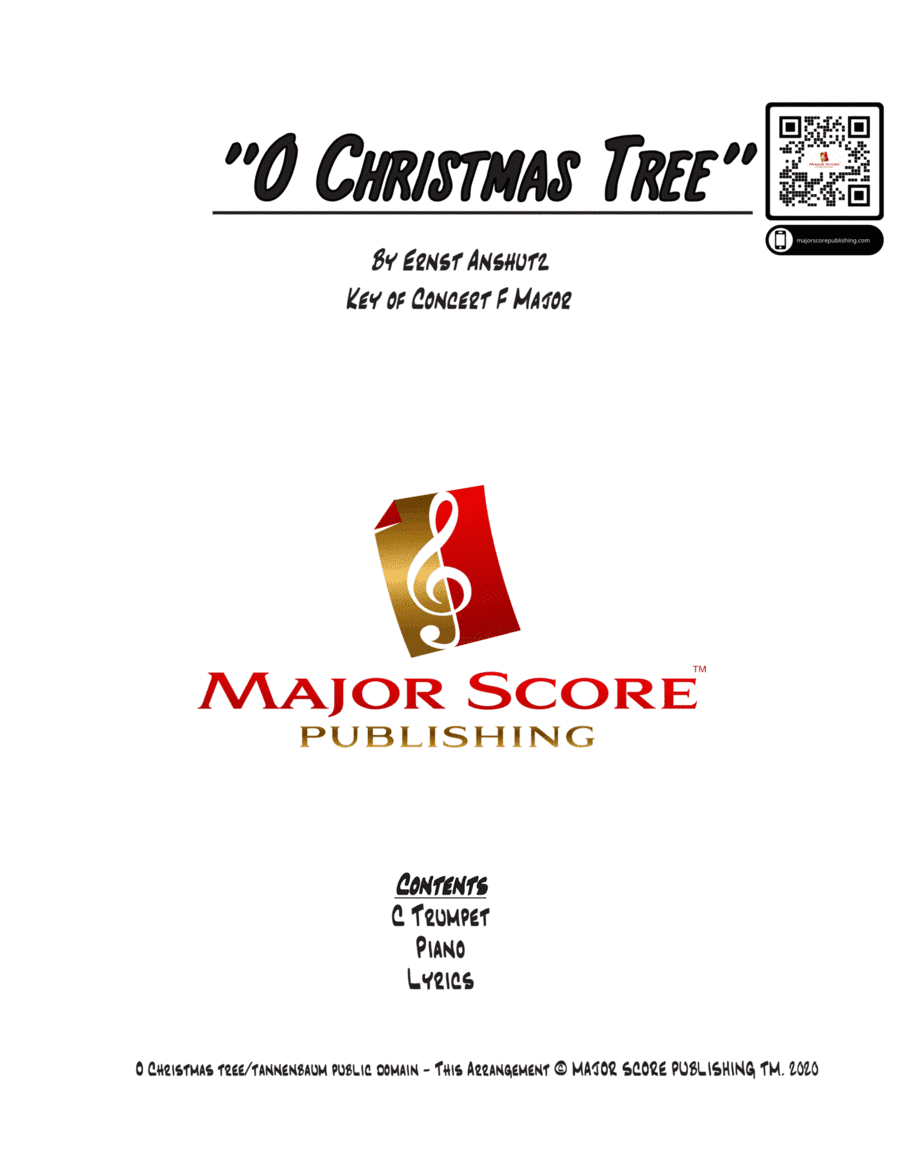 O Christmas Tree - C Trumpet & Piano - F Major (arr. MAJOR SCORE PUBLISHING TM.)