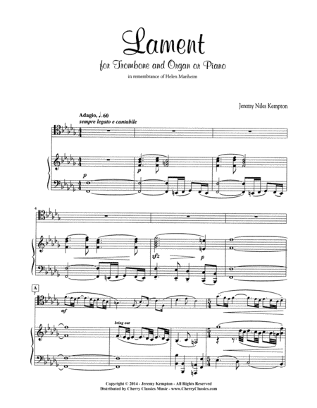 Lament for Trombone and Organ