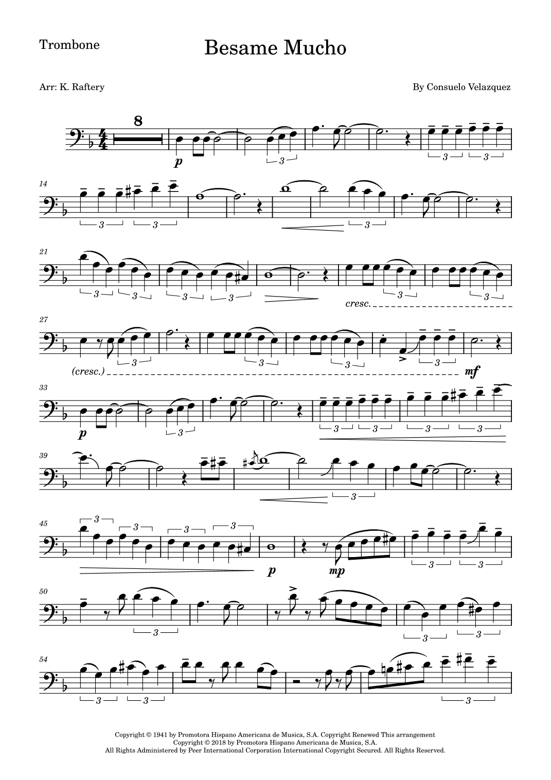 Bésame Mucho (arr. Kyle Raftery)