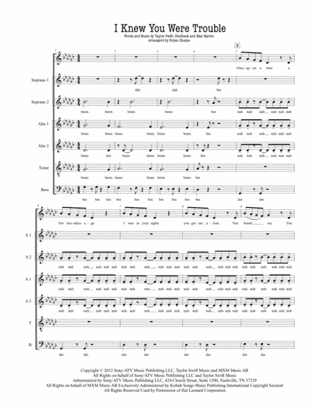 I Knew You Were Trouble (arr. Bryan Sharpe)