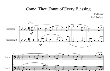 Come, Thou Fount of Every Blessing (Trombone Duet) (arr. B. C. Dockery)