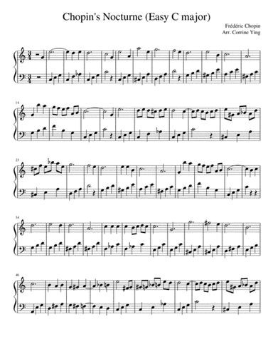 Chopin's Nocturne Op. 9, No. 2 (simplified C major) (arr. Kiss the Rain)