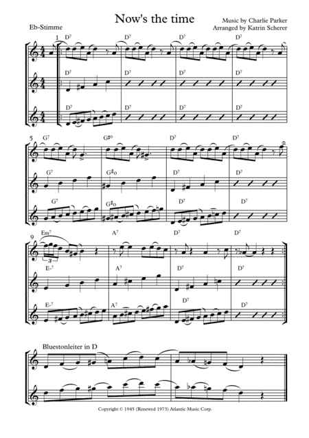 Now's The Time (arr. Katrin Scherer)