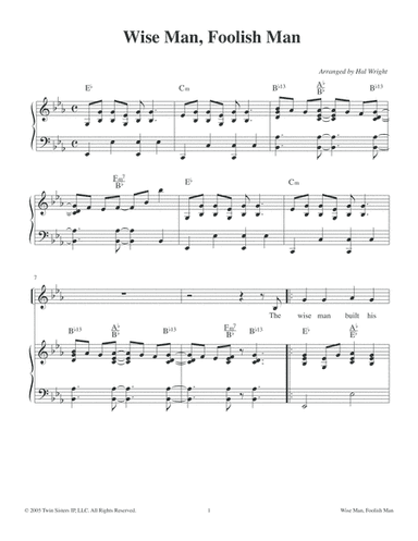 Wise Man, Foolish Man (arr. Hal Wright)