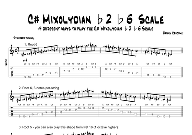 C# Mixolydian b2 b6 Scale (4 Ways to Play)