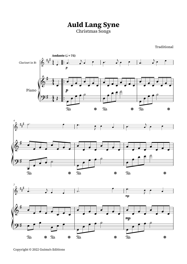 Auld Lang Syne (arr. Guima's Editions)
