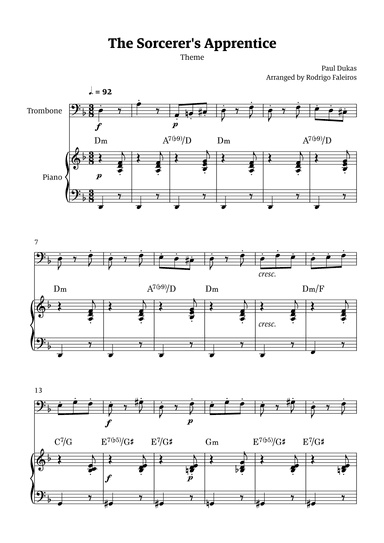 The Sorcerer's Apprentice theme (arr. Rodrigo Faleiros)