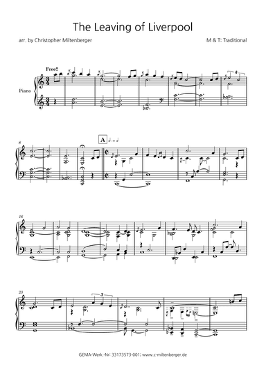 The Leaving of Liverpool (arr. Christopher Miltenberger)