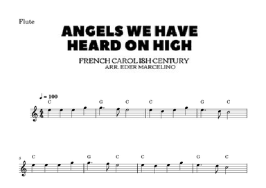 Angels We Have Heard On High to Flute Beginners (arr. Eder Marcelino)