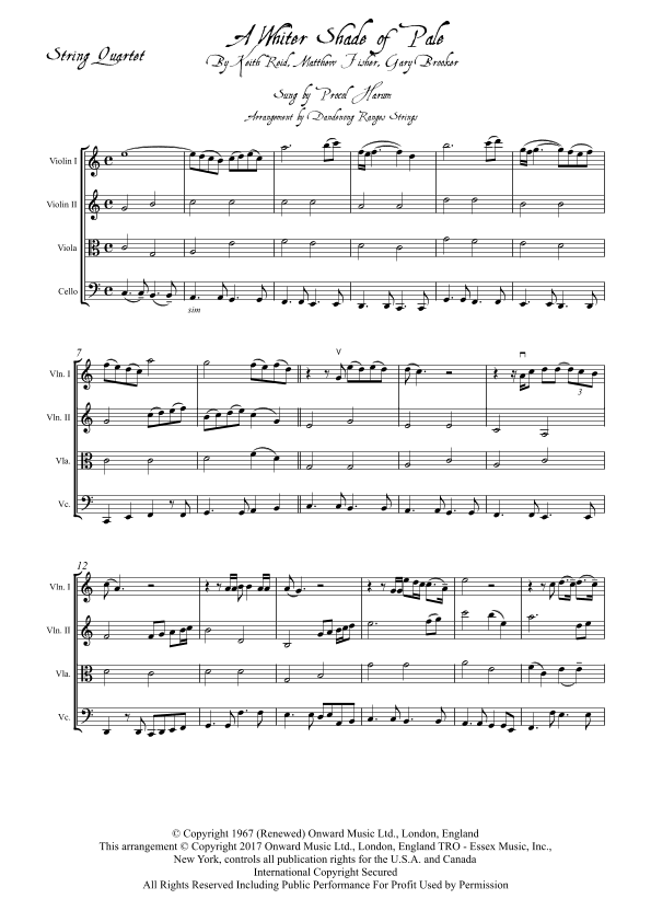A Whiter Shade Of Pale (arr. Dandenong Ranges Strings)