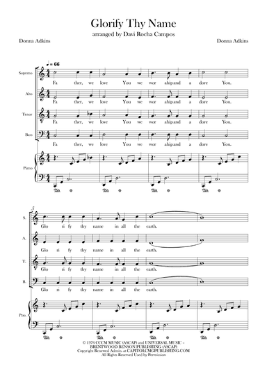 Glorify Thy Name (arr. Davi Rocha Campos)