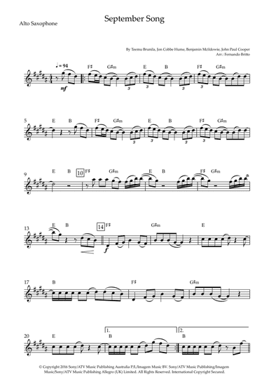September Song (arr. Fernando Britto)