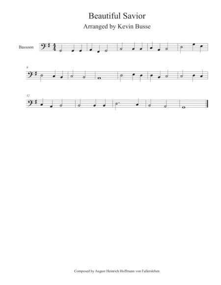 Beautiful Savior - Bassoon (arr. Kevin Busse)