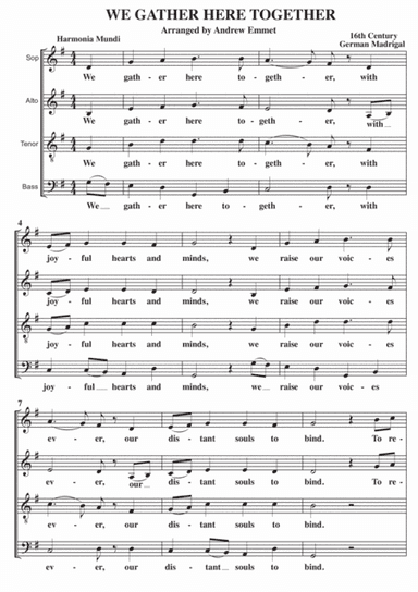 We Gather Here Together A Cappella SATB (arr. Andrew Emmet)