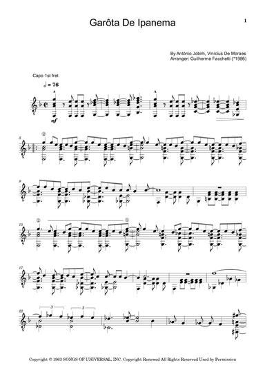 Garôta De Ipanema (arr. Guilherme Facchetti)