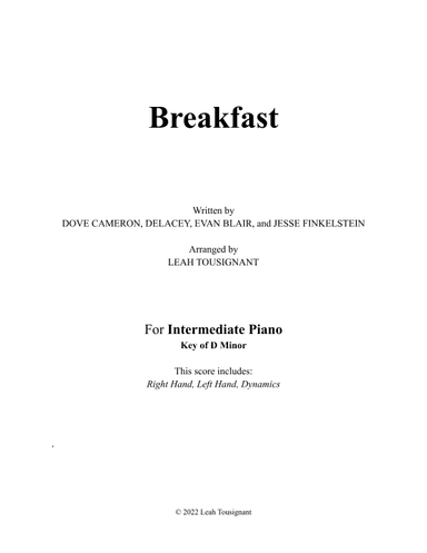 Breakfast (arr. Leah Tousignant)