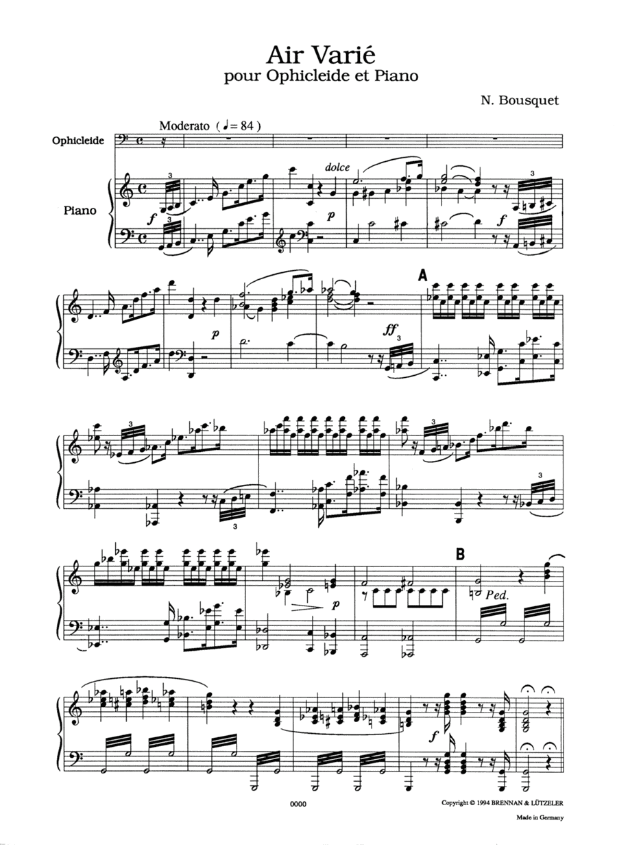 Air Varie for Euphonium or Ophicleide (arr. Sean Brennan)