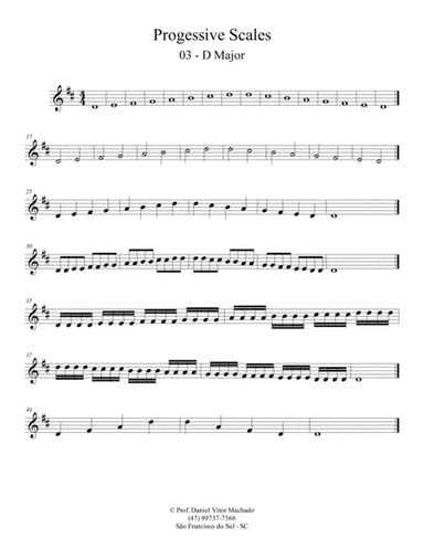 Progressive Scales - Violin - D Major